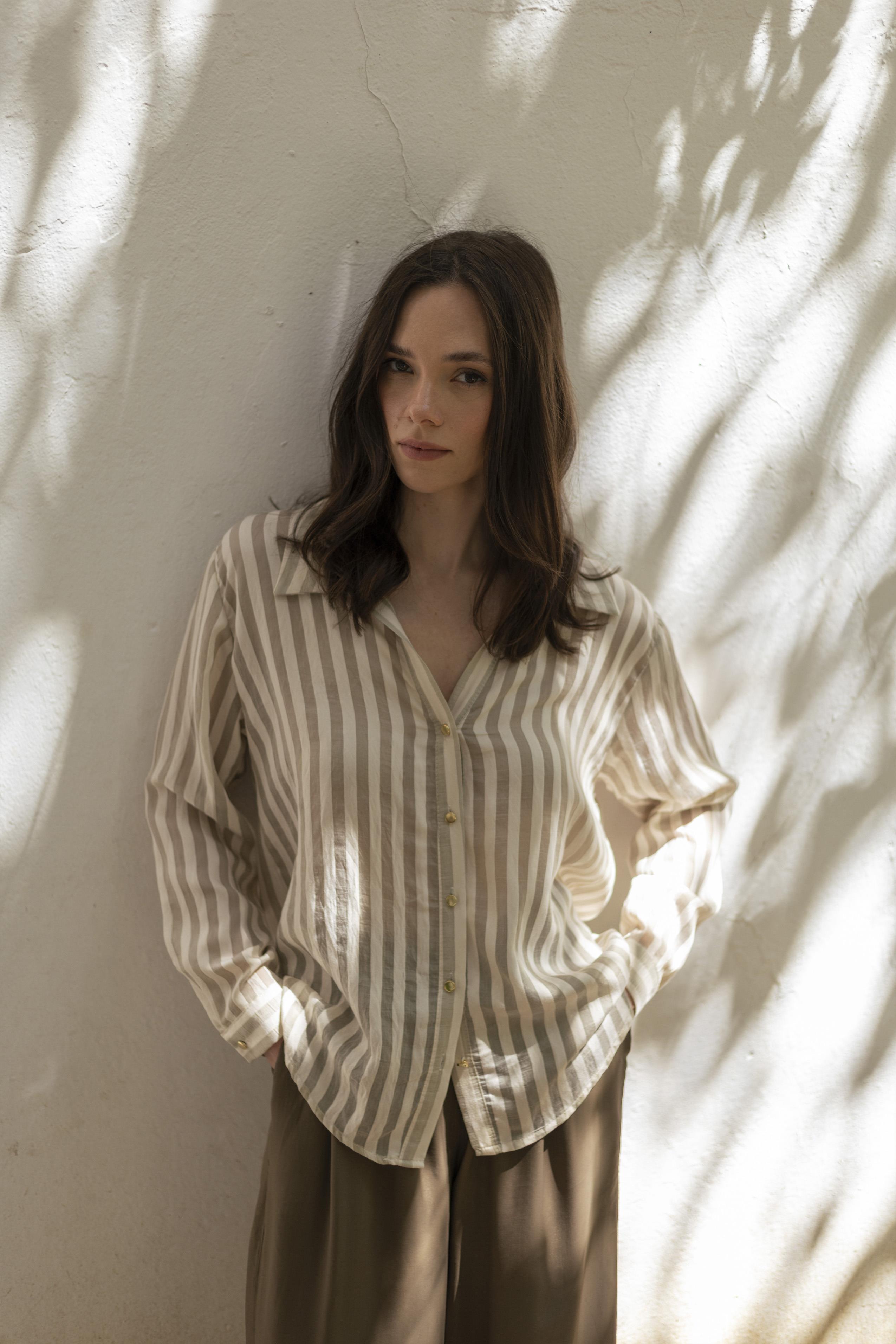 4966 ÇİZGİLİ GÖMLEK HAKİ