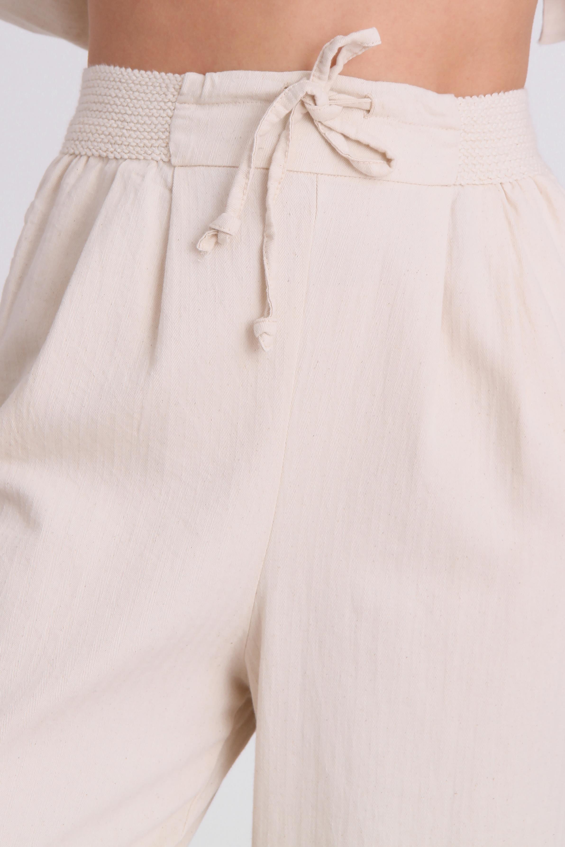 50552 LASTİKLİ PİLİLİ PANTOLON TAŞ