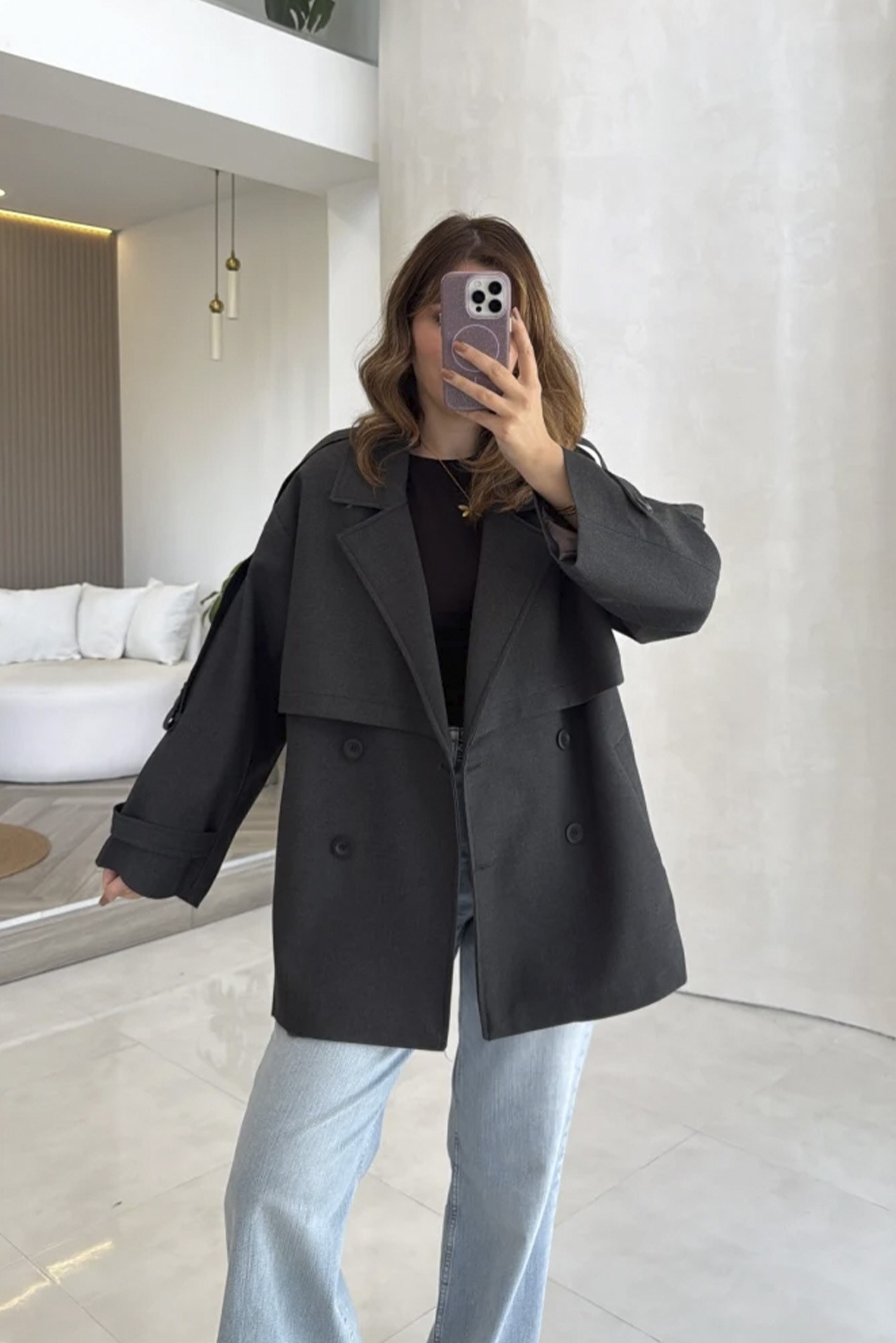 9580 KISA TRENÇ FÜME