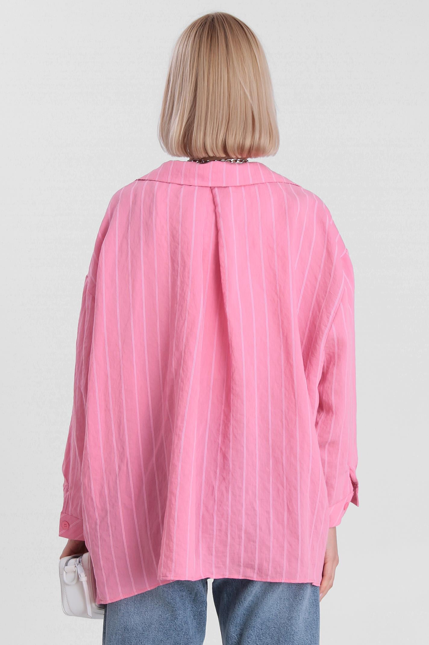 4758 OVERSIZE GÖMLEK(4612) PEMBE