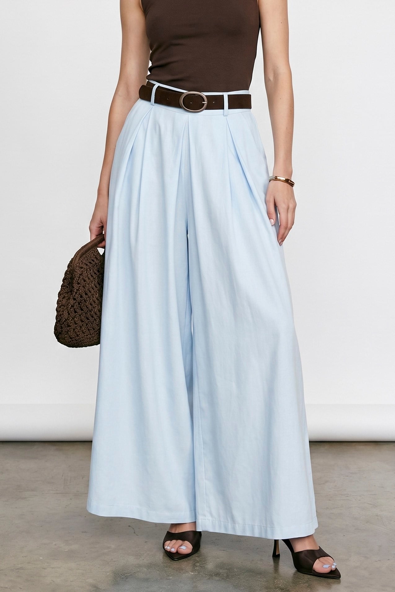 51354 KEMERLİ ETEKLİ PANTOLON BEBE MAVİ