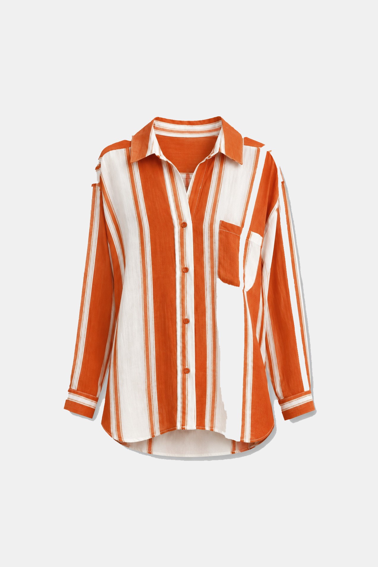 5060 ÇİZGİLİ GÖMLEK ORANGE