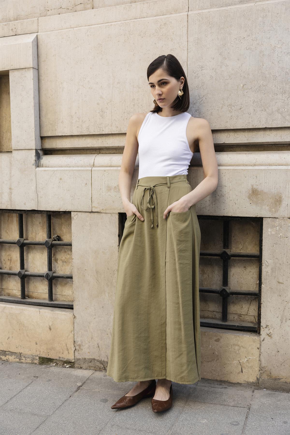 3264 LASTİKLİ ETEK HAKİ