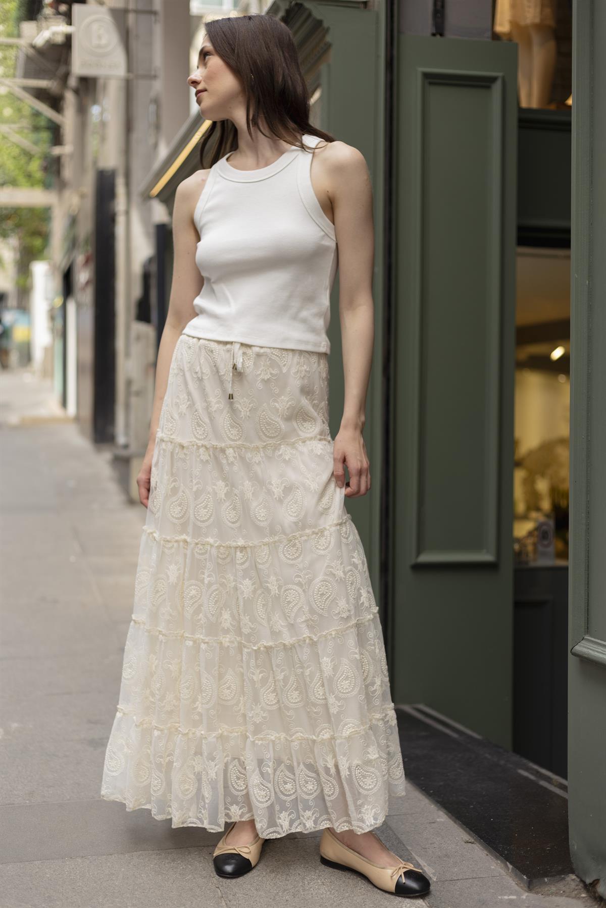 3299 DANTELLİ BEŞ PARÇA ETEK TAŞ