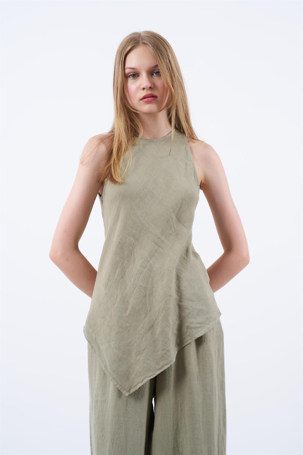 51012 SIFIR KOLLU BLUZLU TAKIM HAKİ