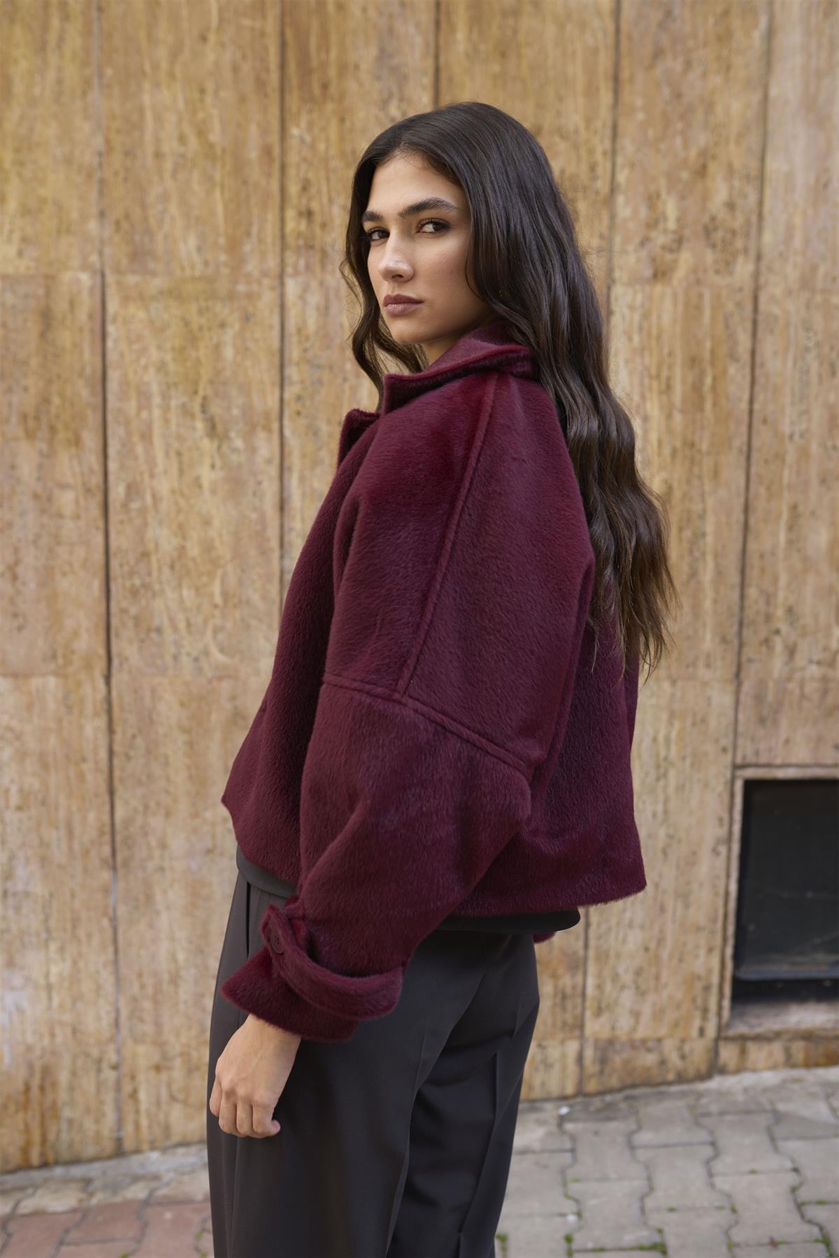 9654 PELUŞ CEKET BORDO