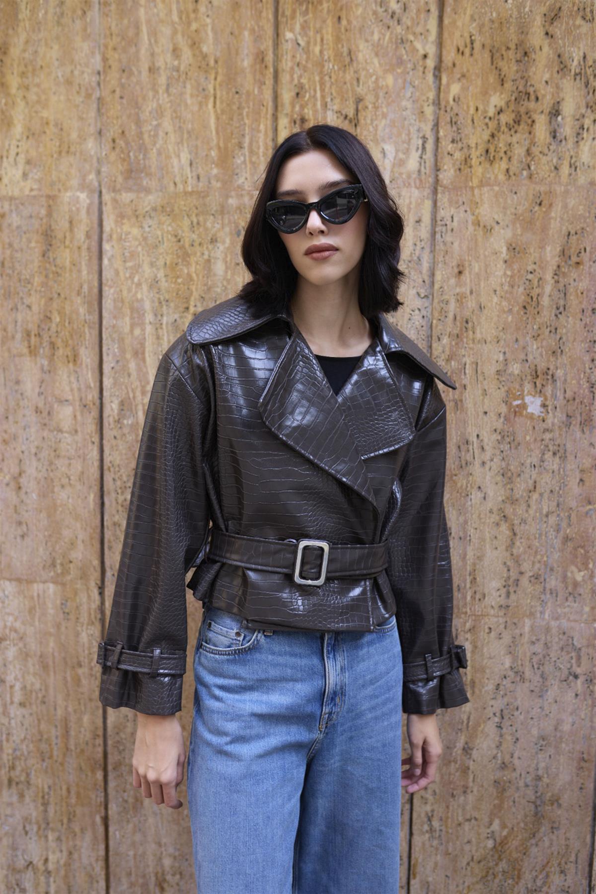 9632 DERİ CEKET KAHVE