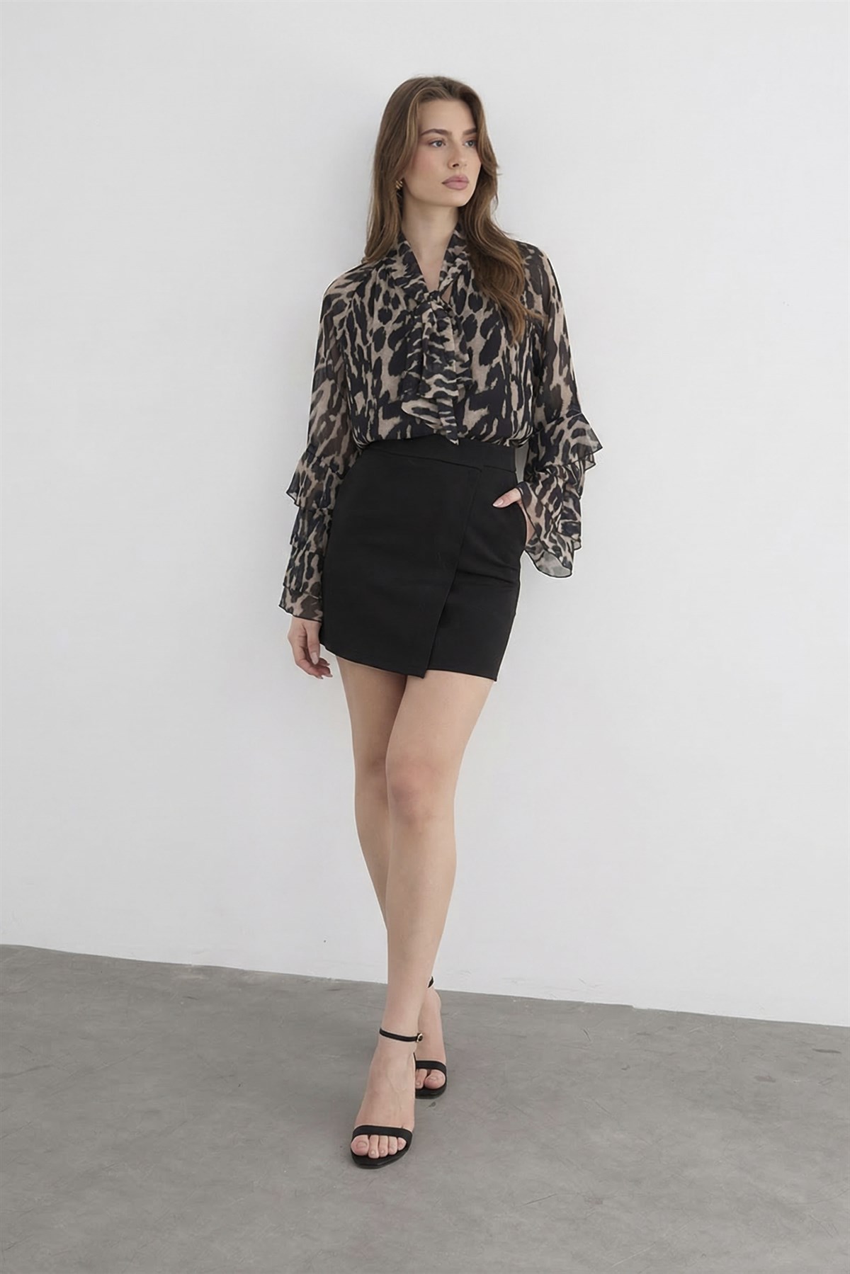 5024 ŞİFON BLUZ SİYAH