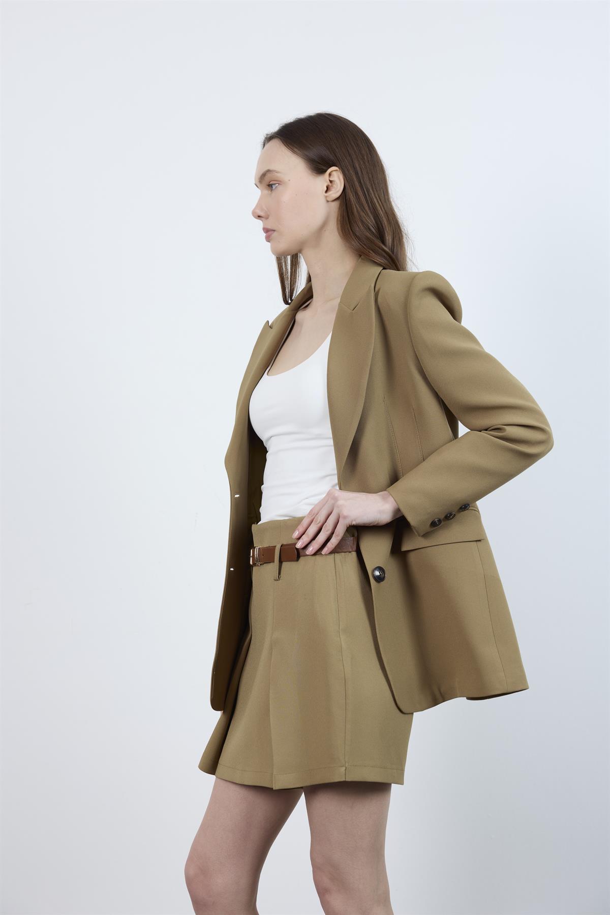 51065 ATLAS KEMERLİ ŞORT ETEK OLİVE