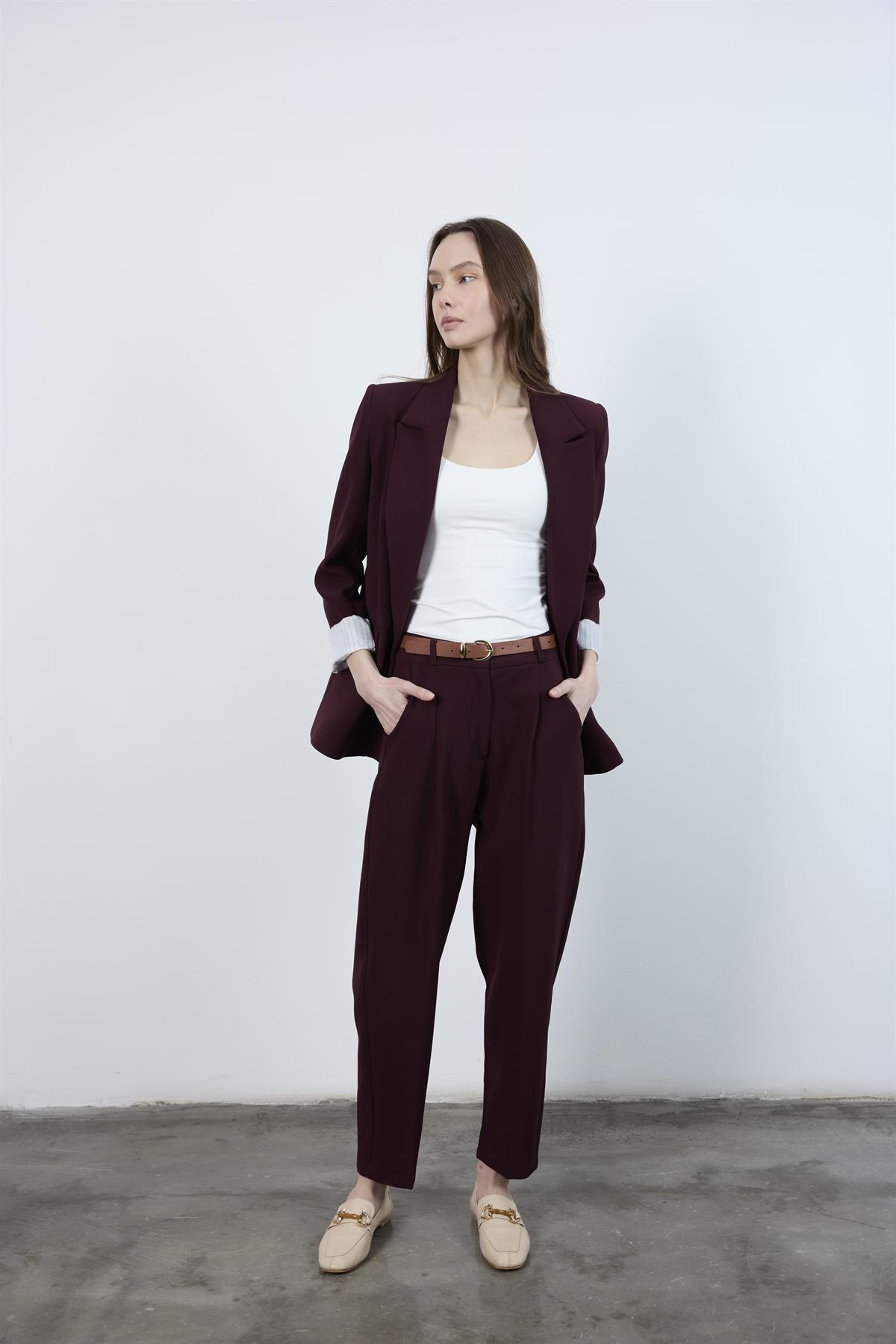 50938 KEMERLİ PANTOLON MÜRDÜM