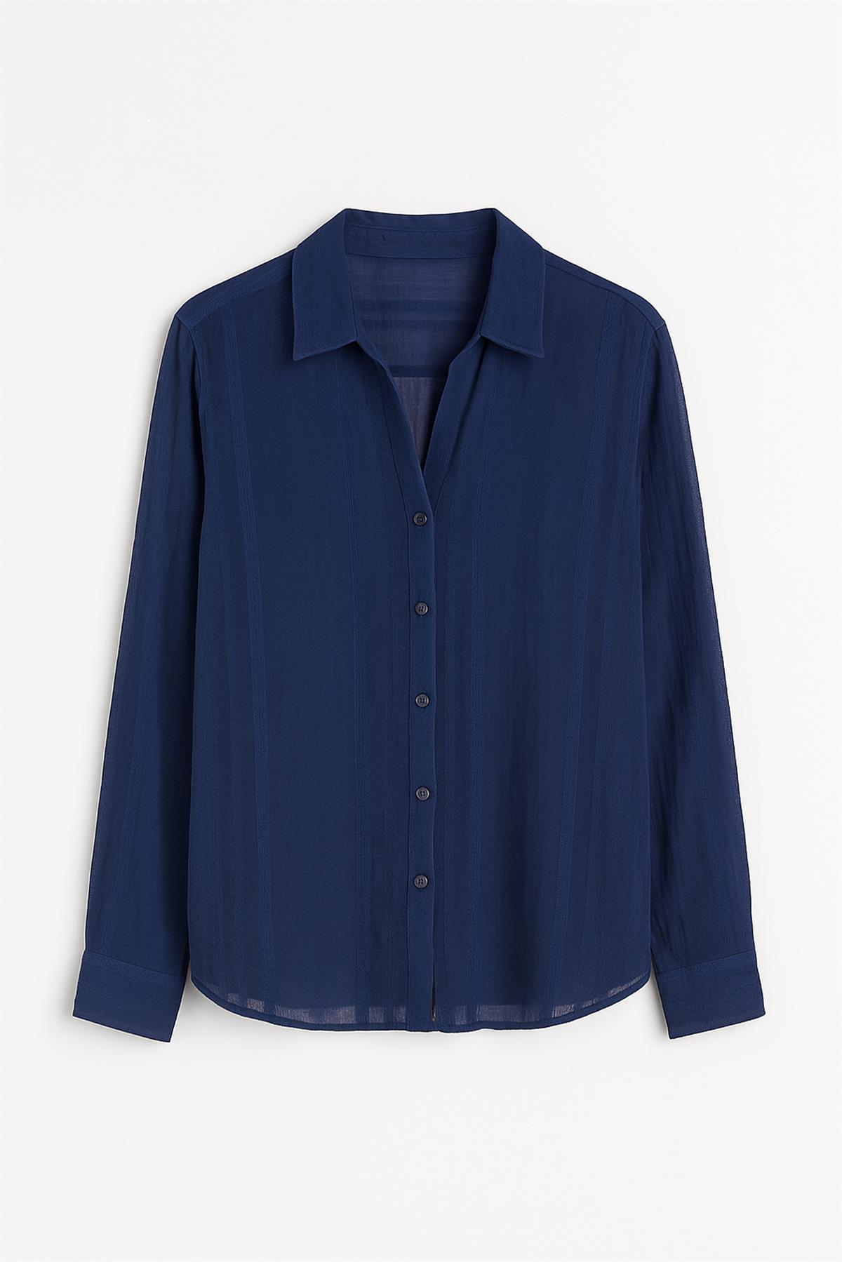 4914 TRANSPARAN GÖMLEK LACİVERT