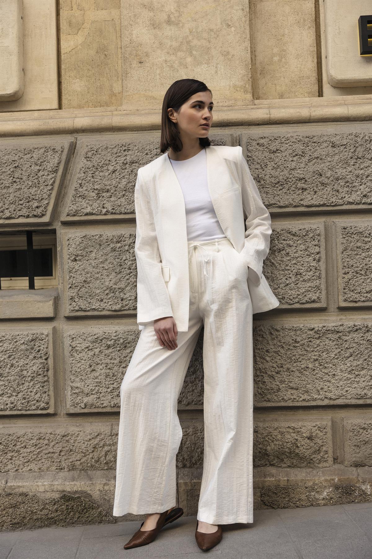 51128 CEKET PANTOLON TAKIM BEYAZ