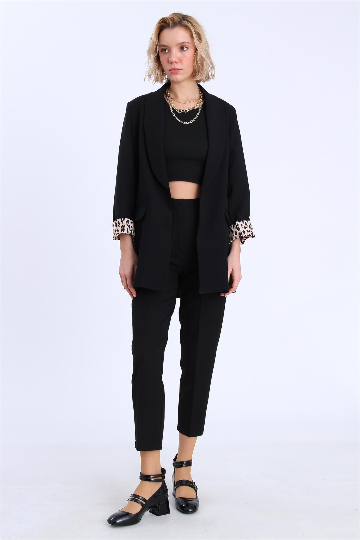 9227 ŞAL YAKA CEKET SİYAH