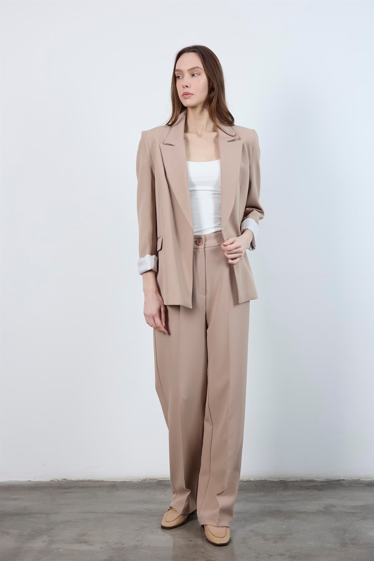 50714 PALAZZO PAÇA PANTOLON AÇIK KAHVE