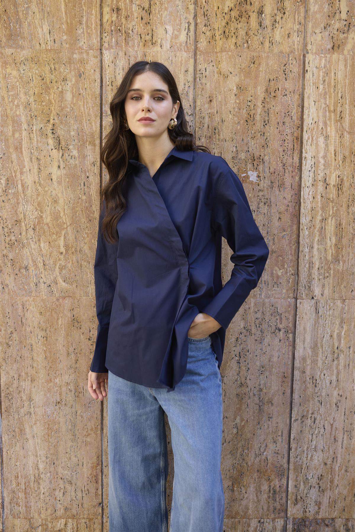 4987 POPLİN GÖMLEK LACİVERT