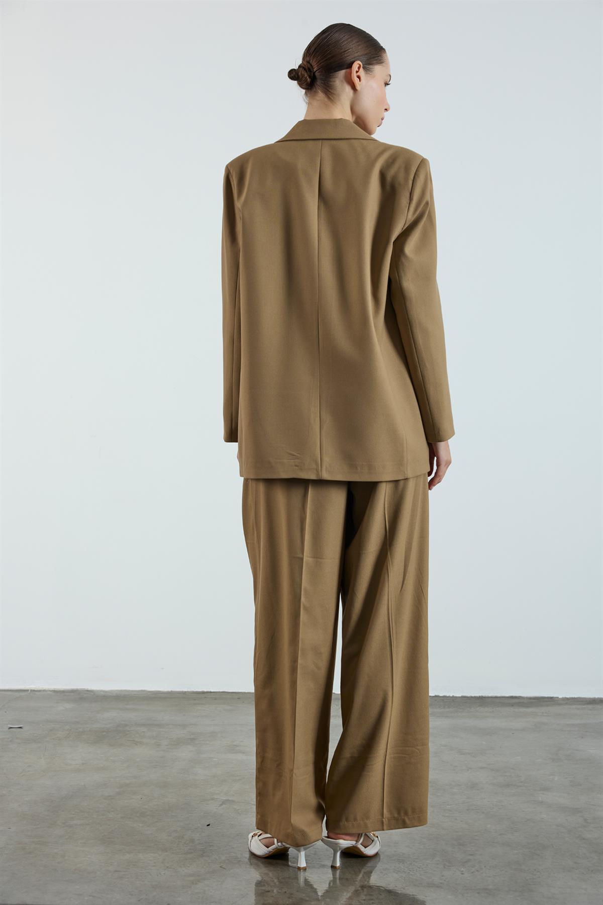 9561 POLİVİSKON KRUVAZE CEKET KARAMEL