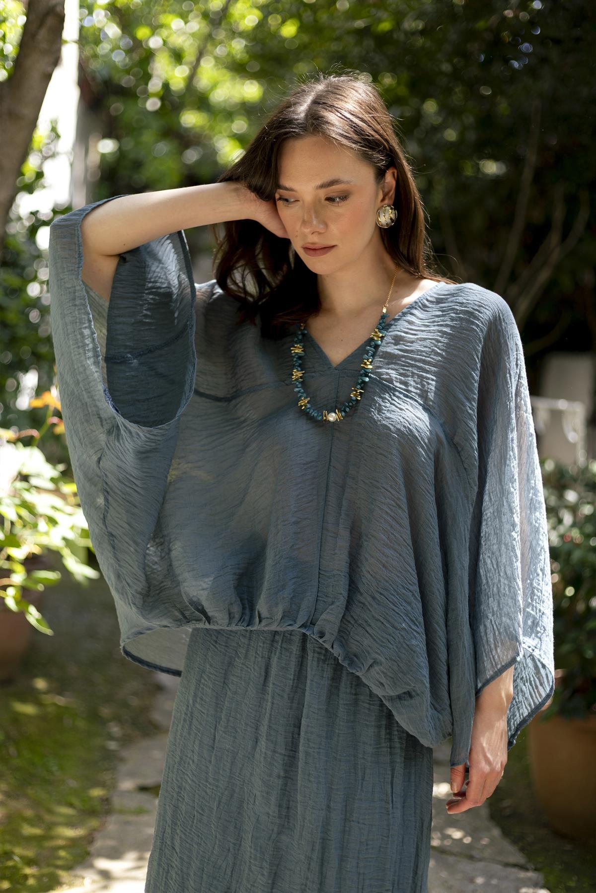 51134 BLUZ ETEK TAKIM İNDİGO