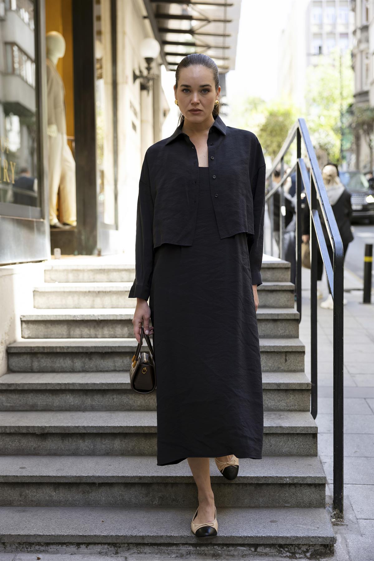 51153 GÖMLEK ELBİSE TAKIM SİYAH