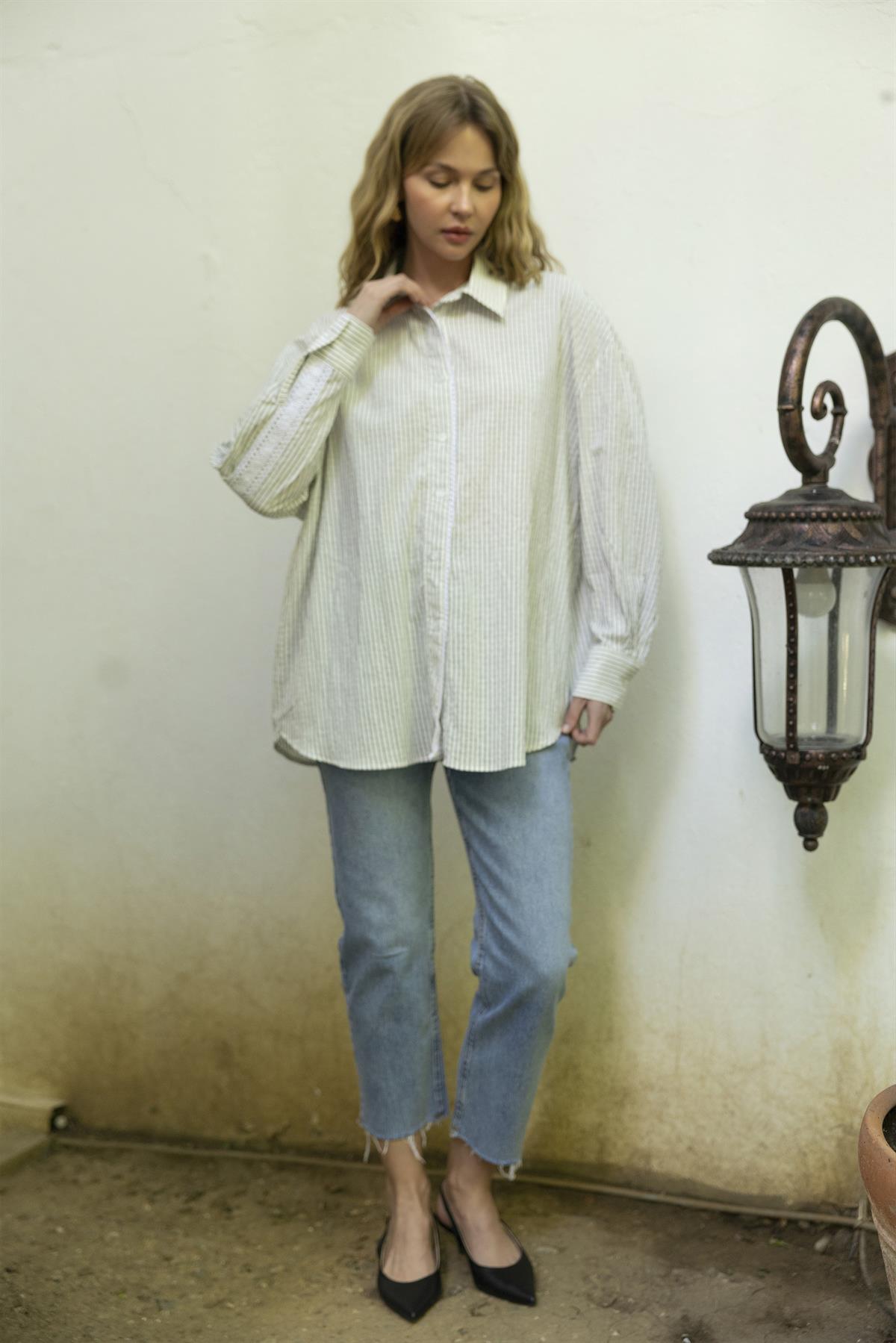 4970 DANTELLİ GÖMLEK LACİVERT