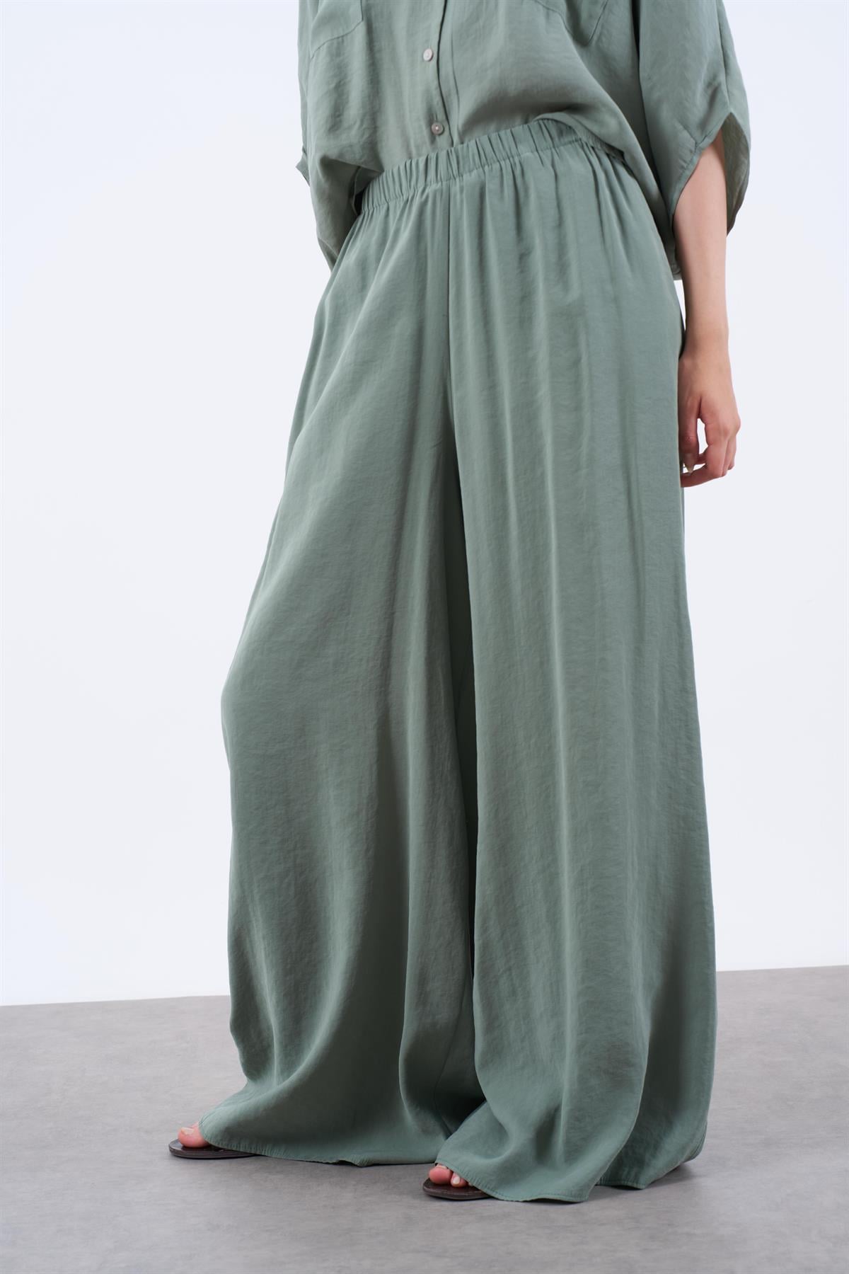 50979 LASTİKLİ PANTOLON ÇAĞLA YEŞİL