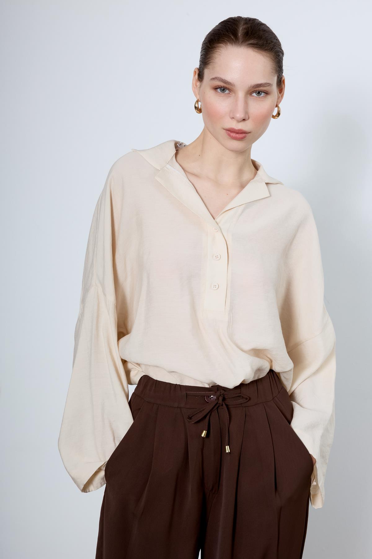 4953 POLO YAKA BLUZ TAŞ