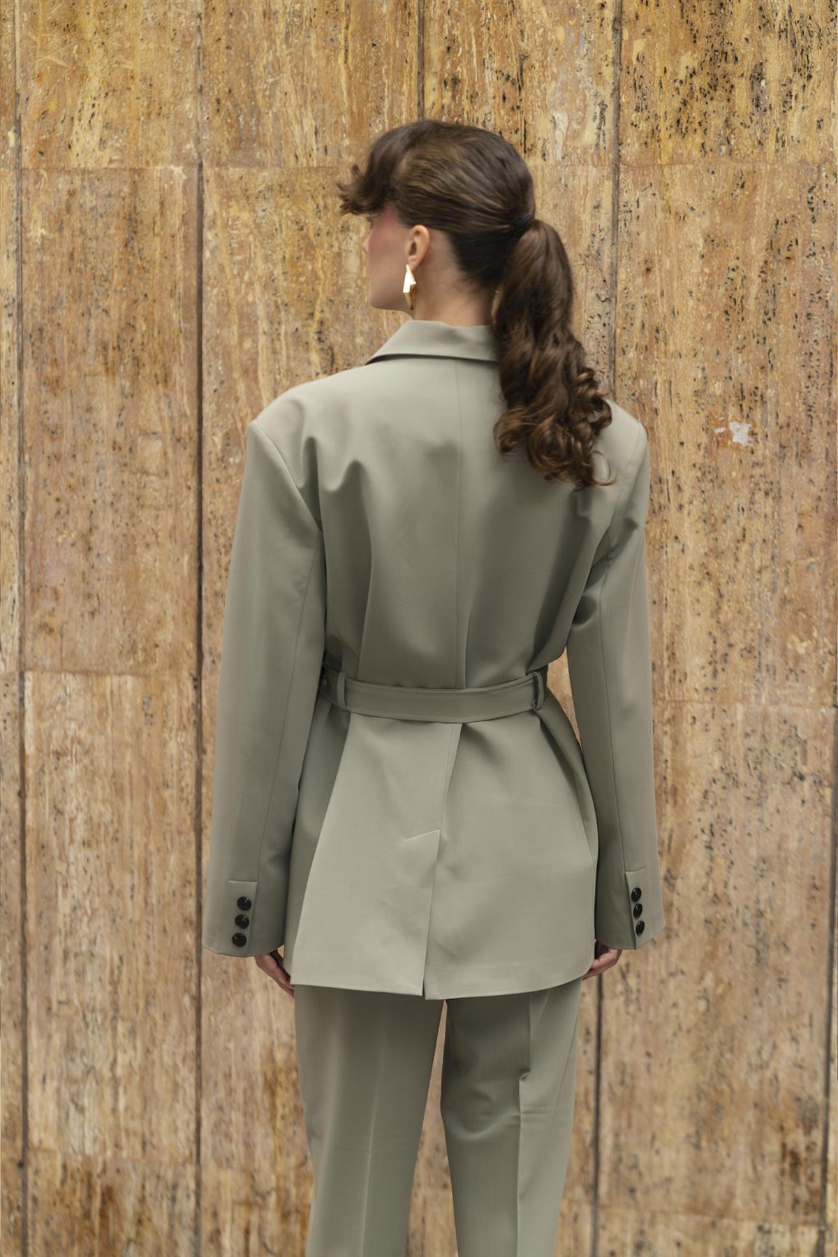 9597 CEKET KEMERLİ PANTOLON TAKIM HAKİ