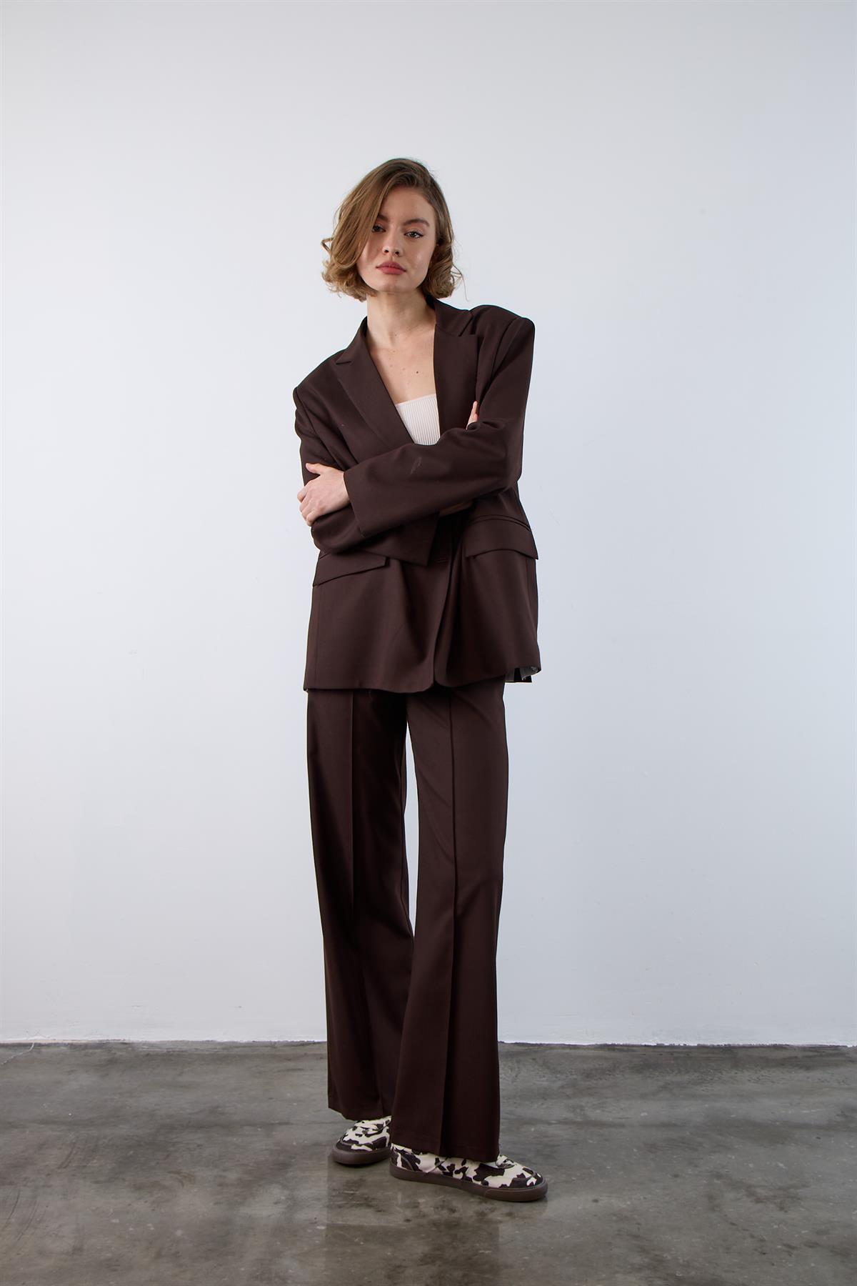 9484 POLİVİSKON CEKET KAHVE