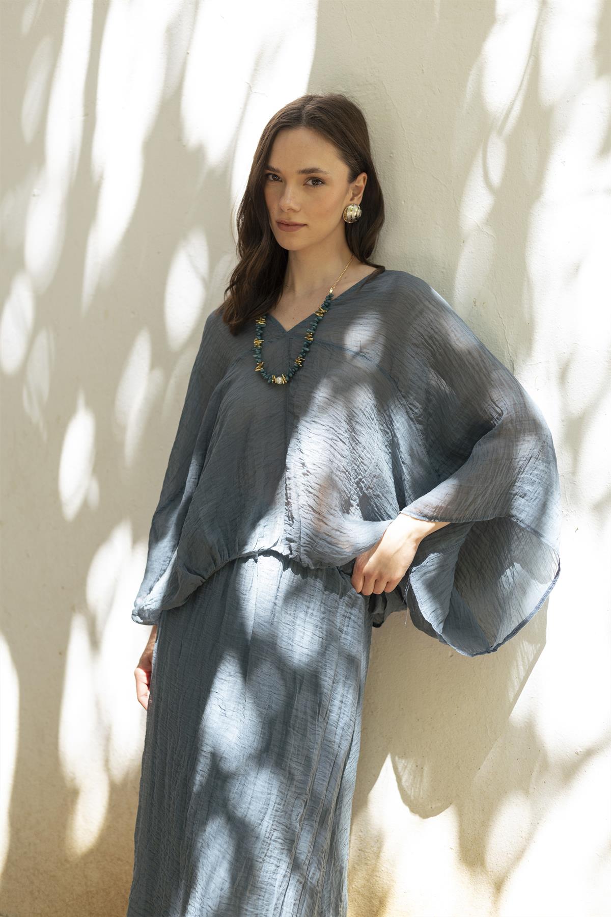 51134 BLUZ ETEK TAKIM İNDİGO