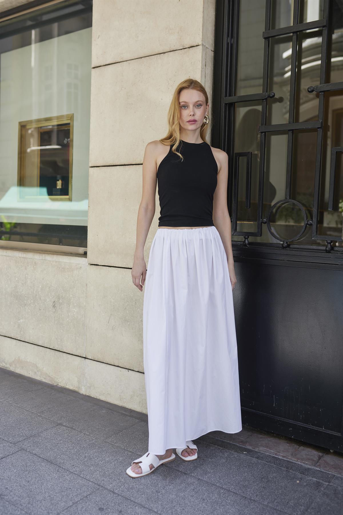 3331 DİKİŞSİZ ETEK BEYAZ