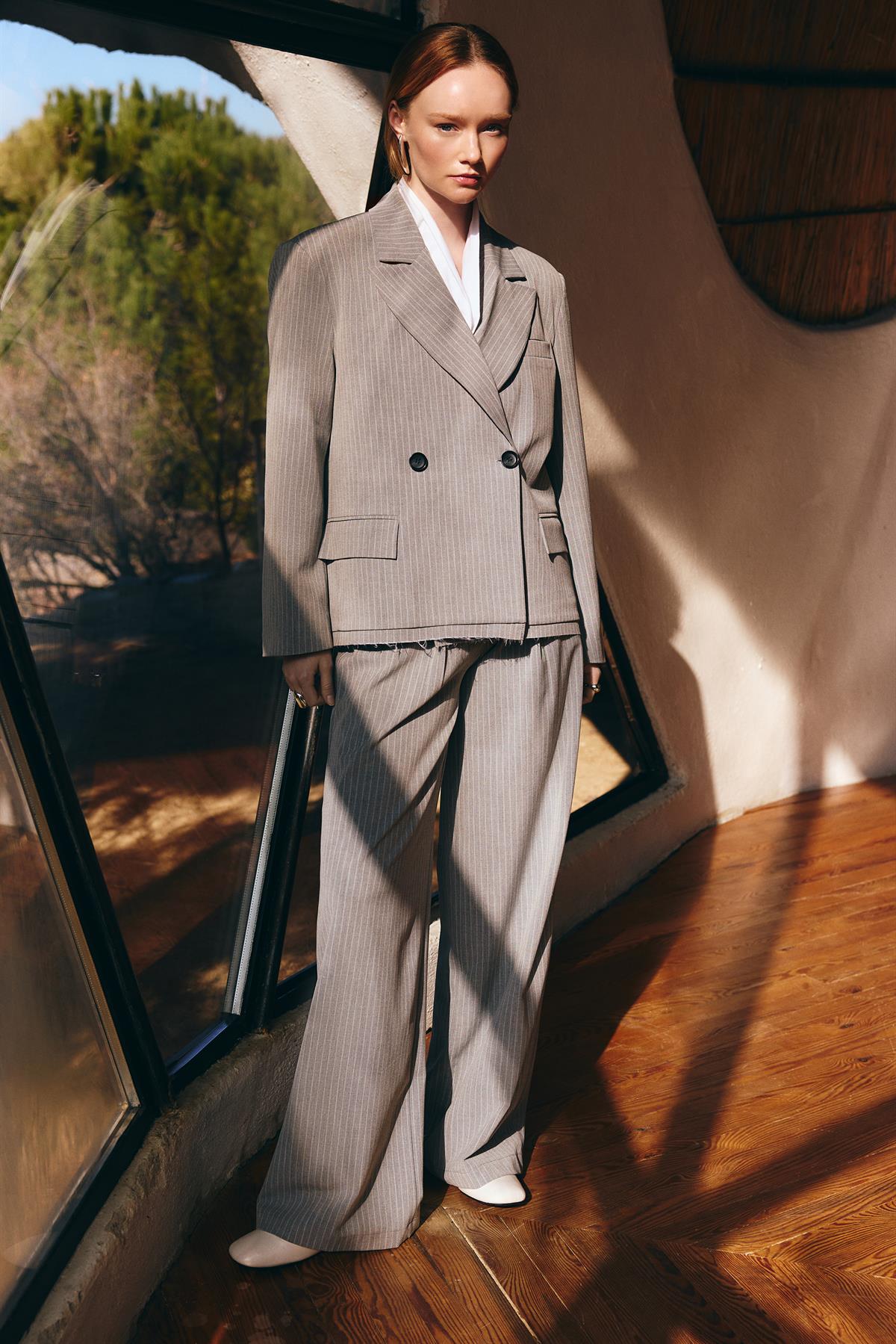 9519 POLİVİSKON CEKET PANTOLON TAKIM GRİ