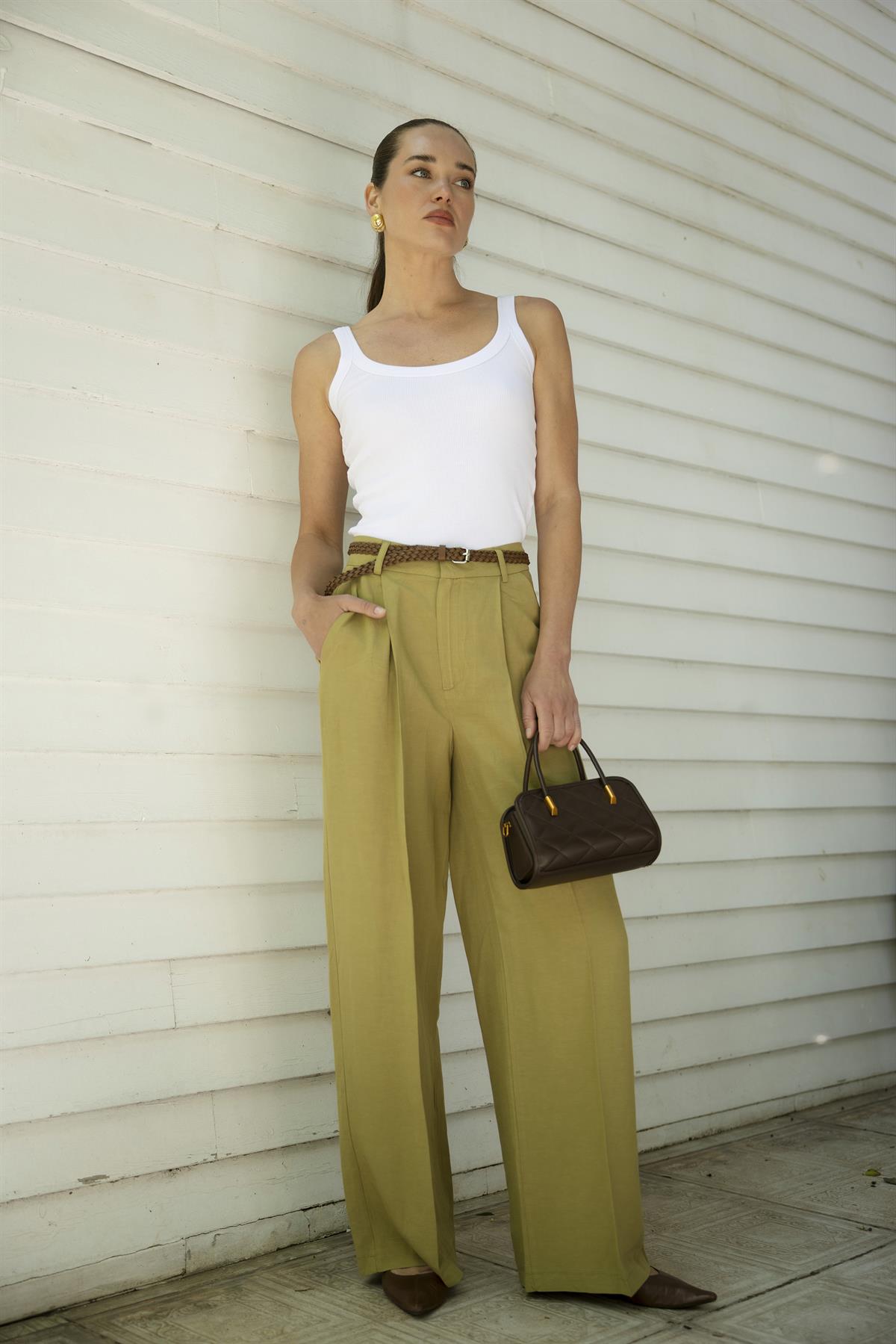 51150 KEMERLİ PANTOLON HAKİ