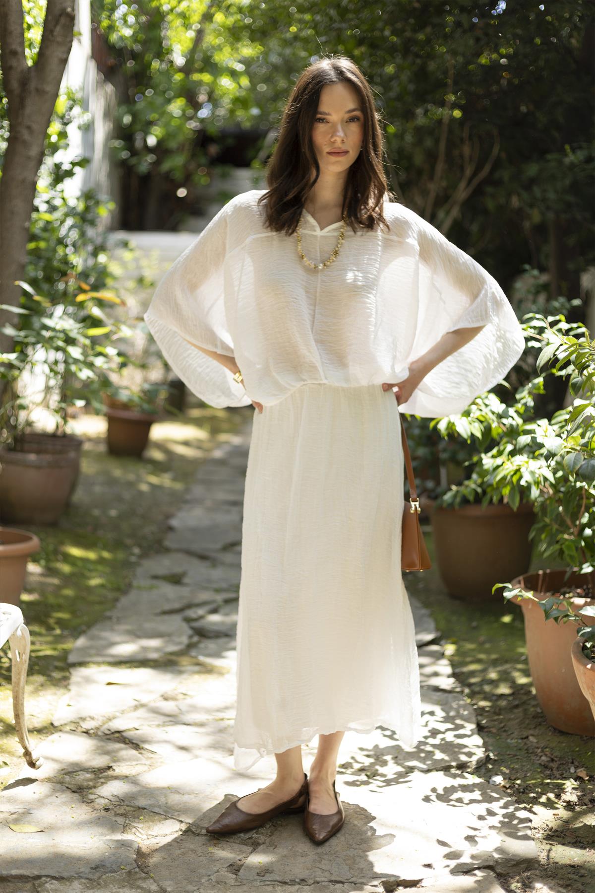 51134 BLUZ ETEK TAKIM BEYAZ