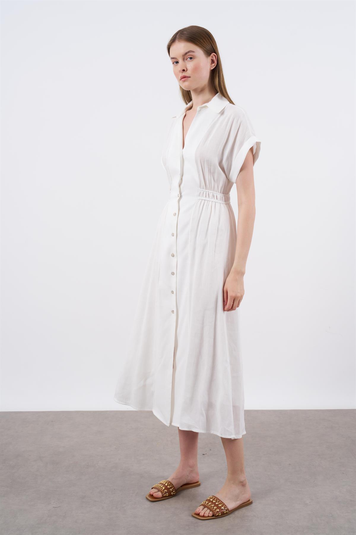 3222-GÖMLEK ELBİSE BEYAZ