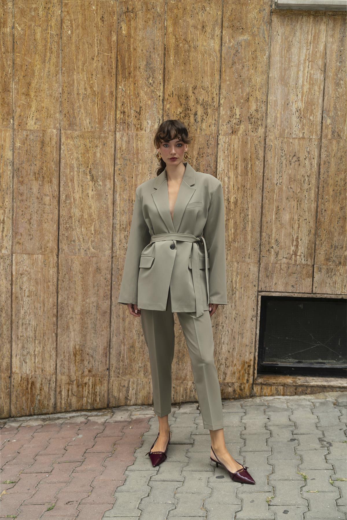 9597 CEKET KEMERLİ PANTOLON TAKIM HAKİ