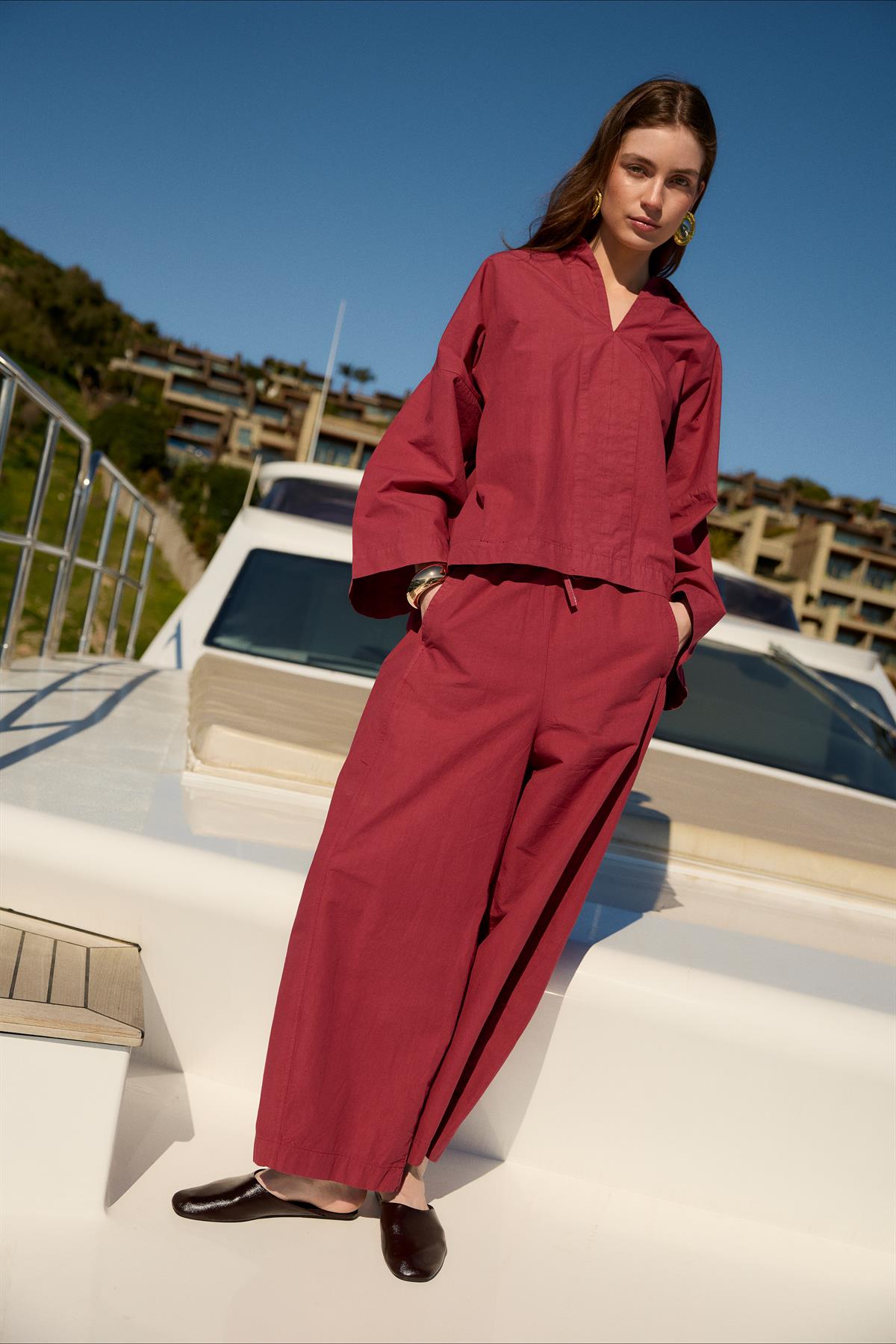 51121 GÖMLEK PANTOLON TAKIM BORDO