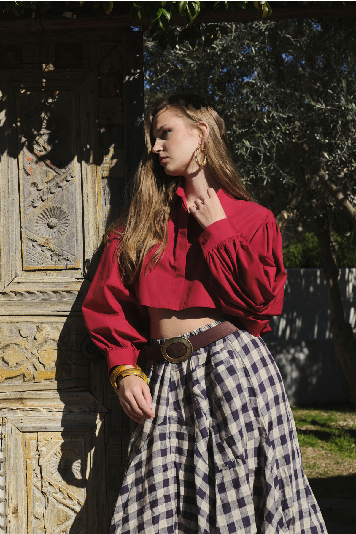 5008 POPLİN GÖMLEK KIRMIZI