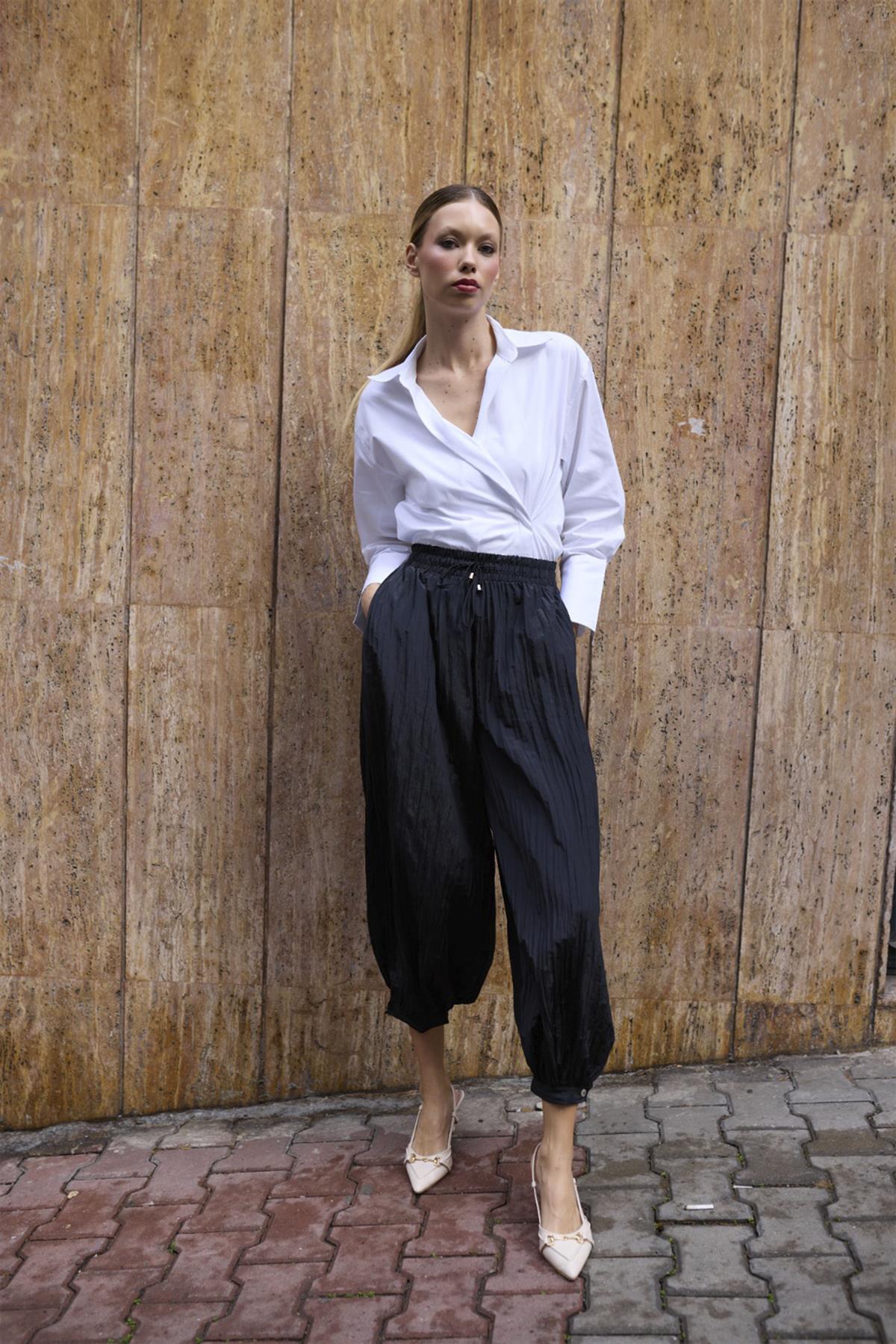 51226 ŞALVAR PANTOLON SİYAH