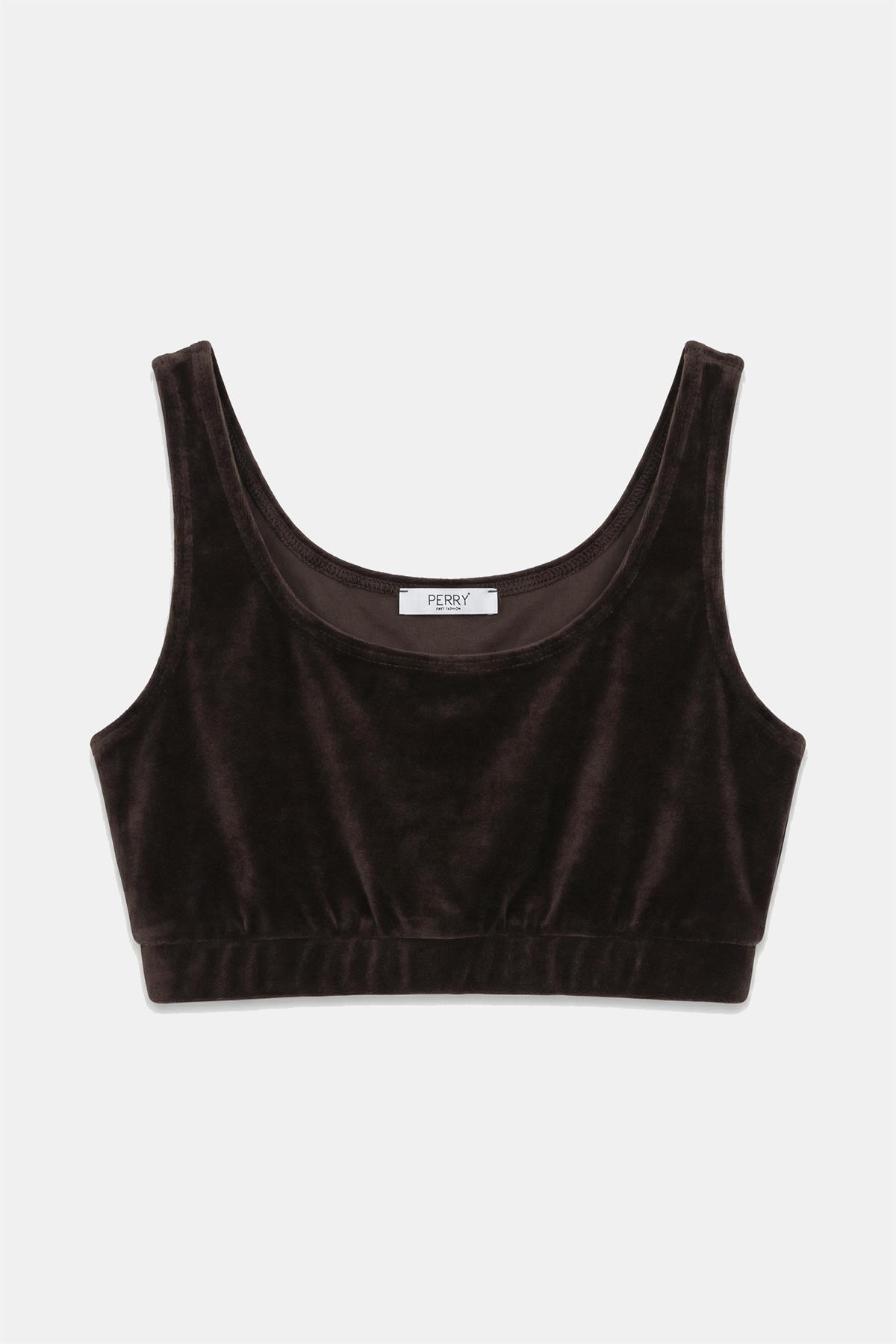 0097 KADİFE ÜÇLÜ TAKIM KAHVE