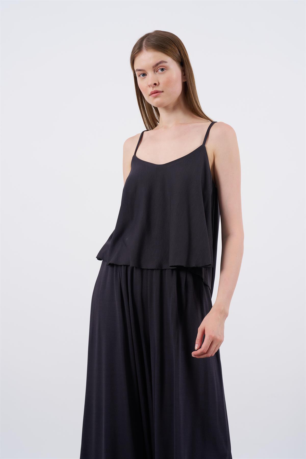 51052 ASKILI BLUZ PANTOLON TAKIM FÜME