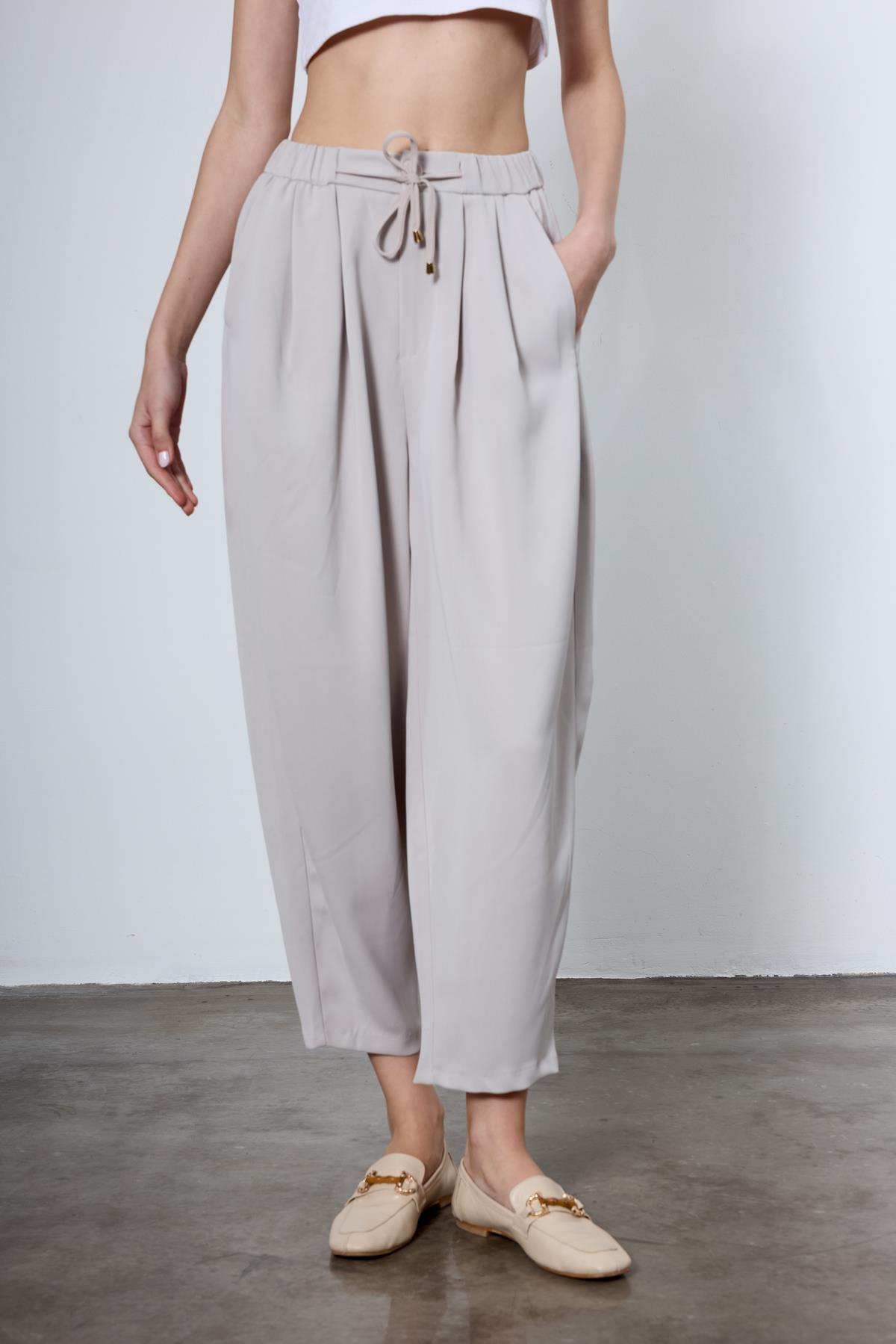 51111 PİLİLİ PANTOLON TAŞ