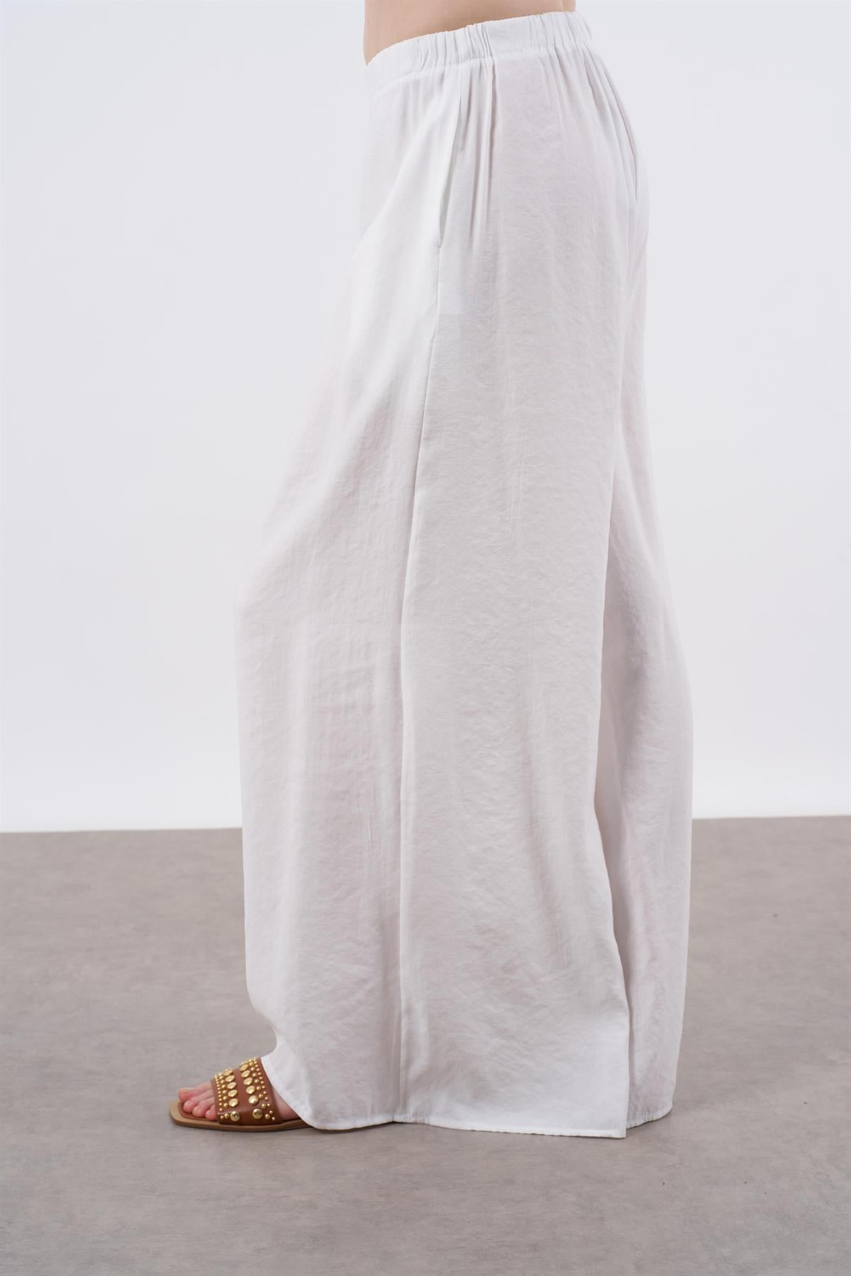 50979 LASTİKLİ PANTOLON BEYAZ