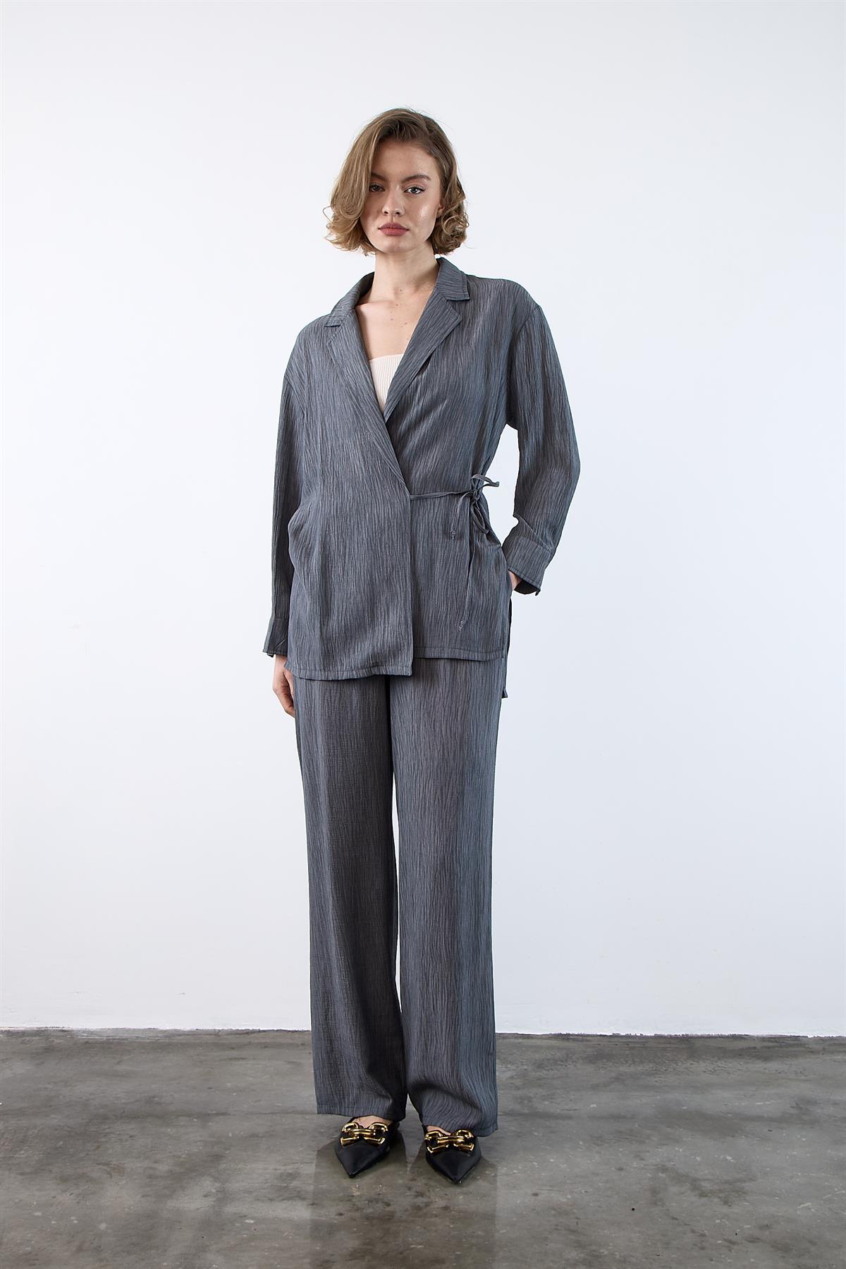 51101 BASKILI GÖMLEK PANTOLON TAKIM ANTRASİT