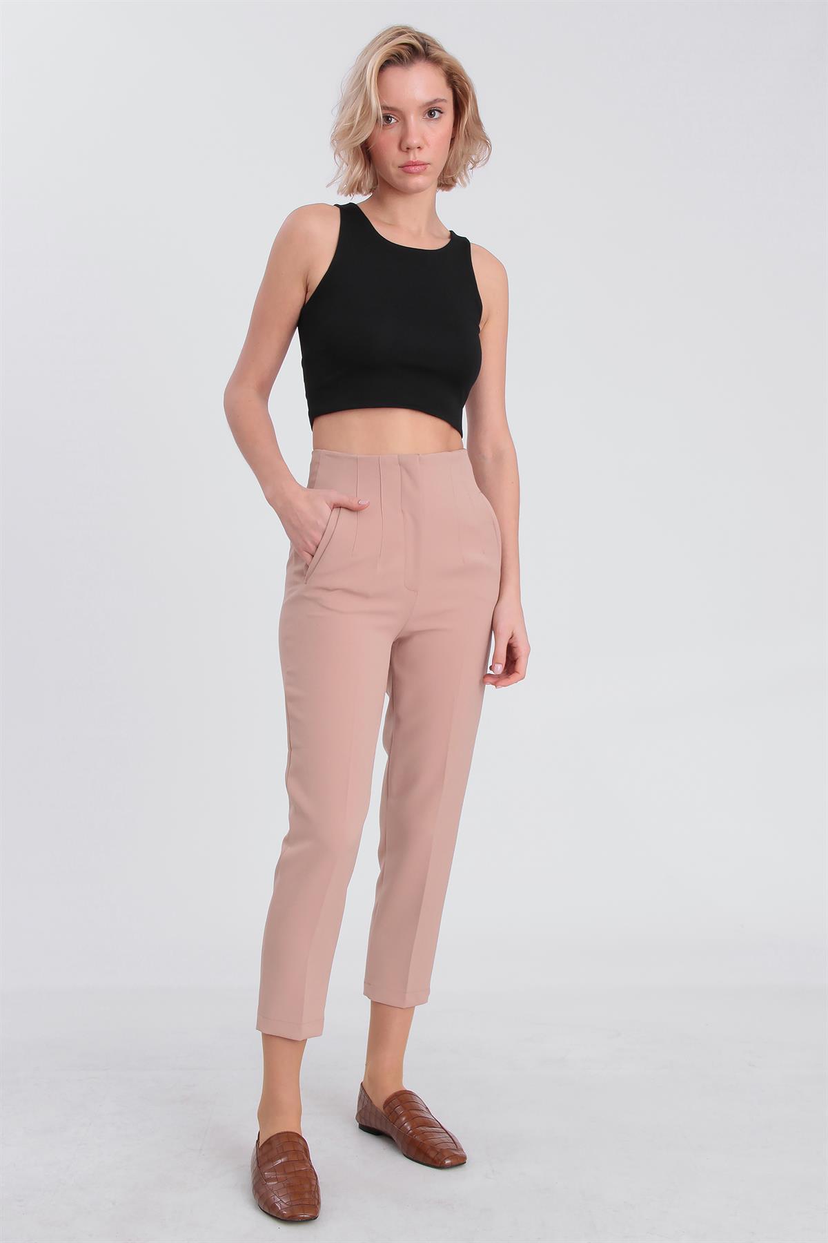 50109 PENSLİ HAVUÇ PANTOLON CAMEL