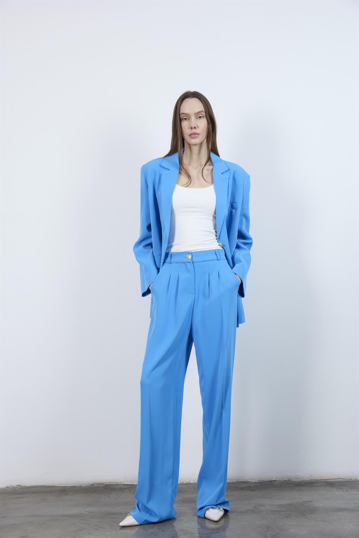 9418 CEKET PANTOLON TAKIM MAVİ