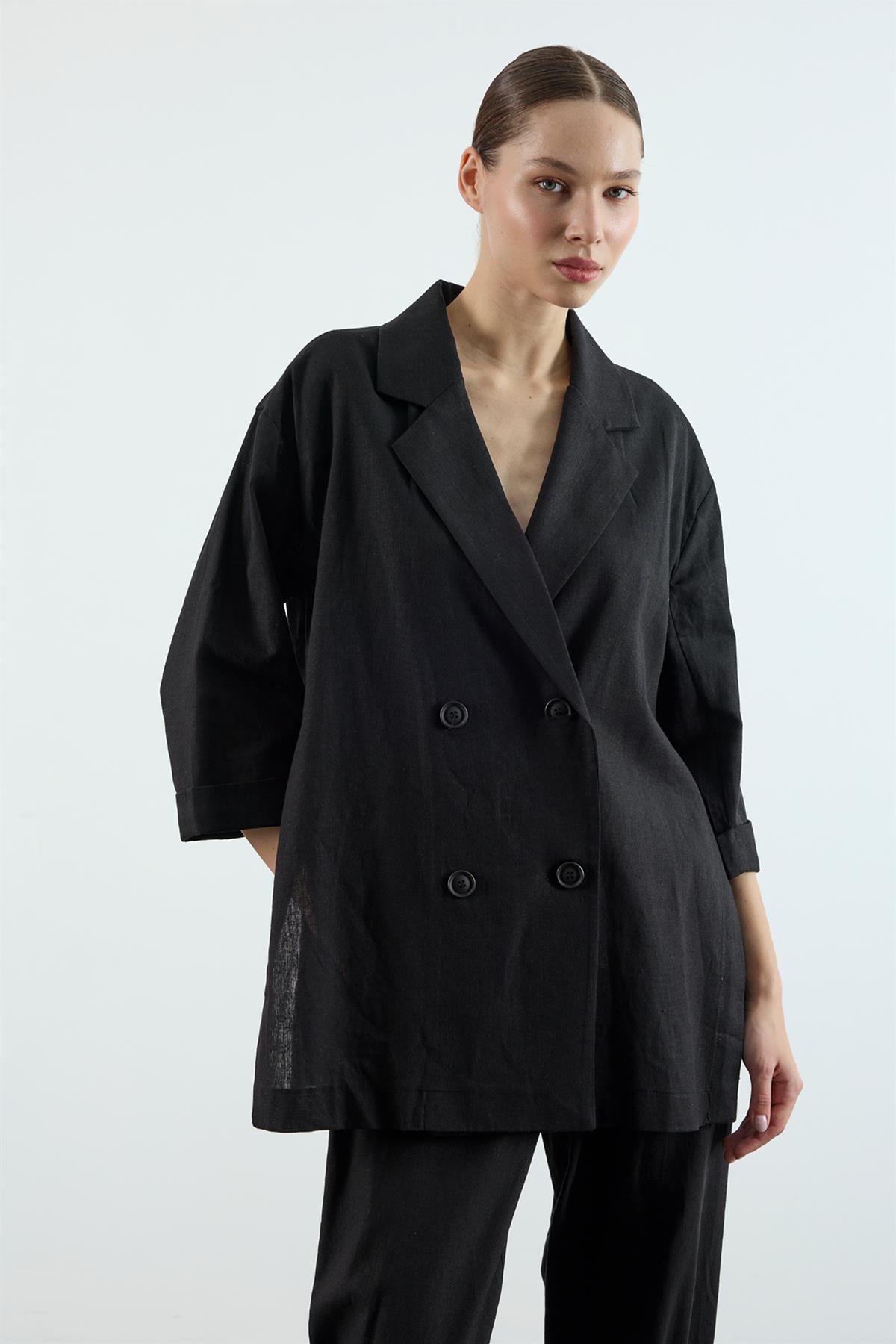 9450 KRUVAZE CEKET PANTOLON TAKIM SİYAH