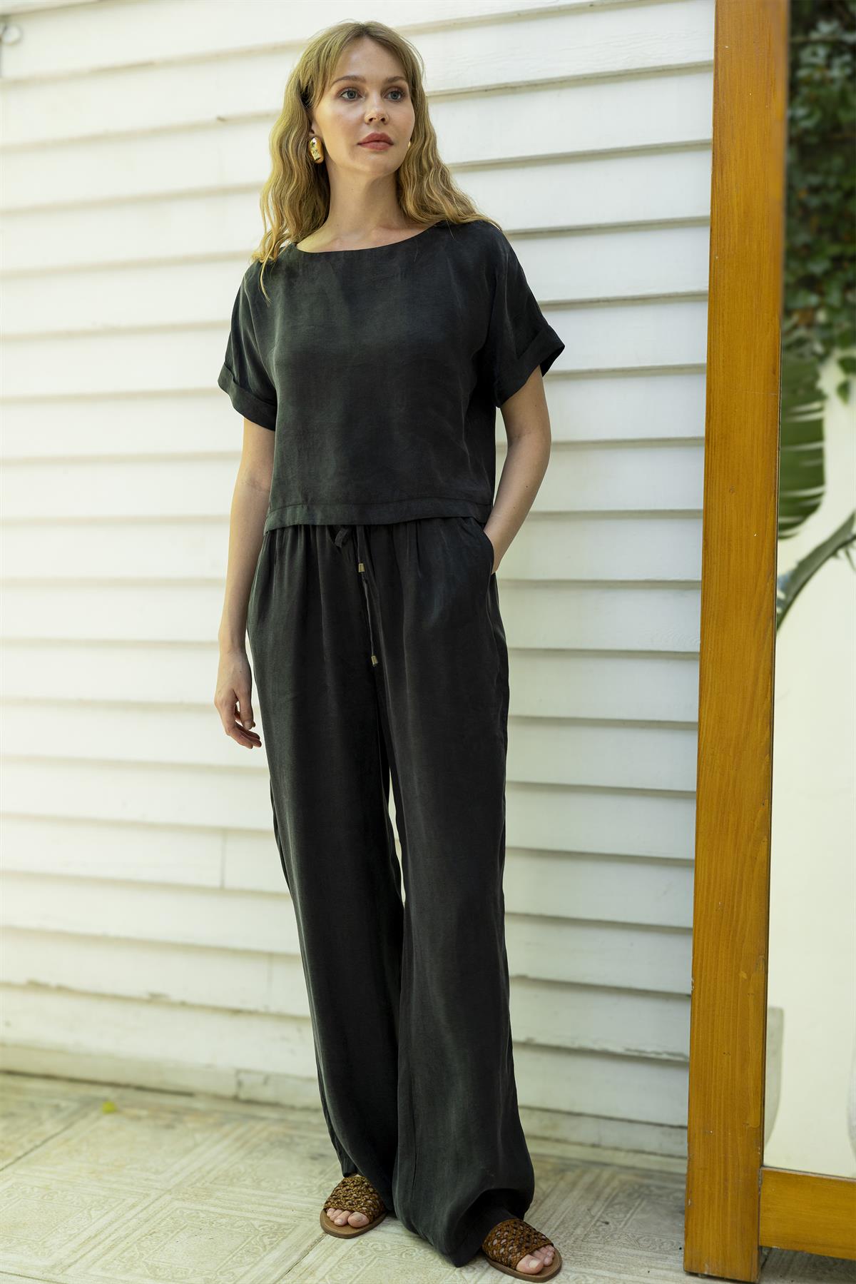 51163 BLUZ PANTOLON TAKIM SİYAH