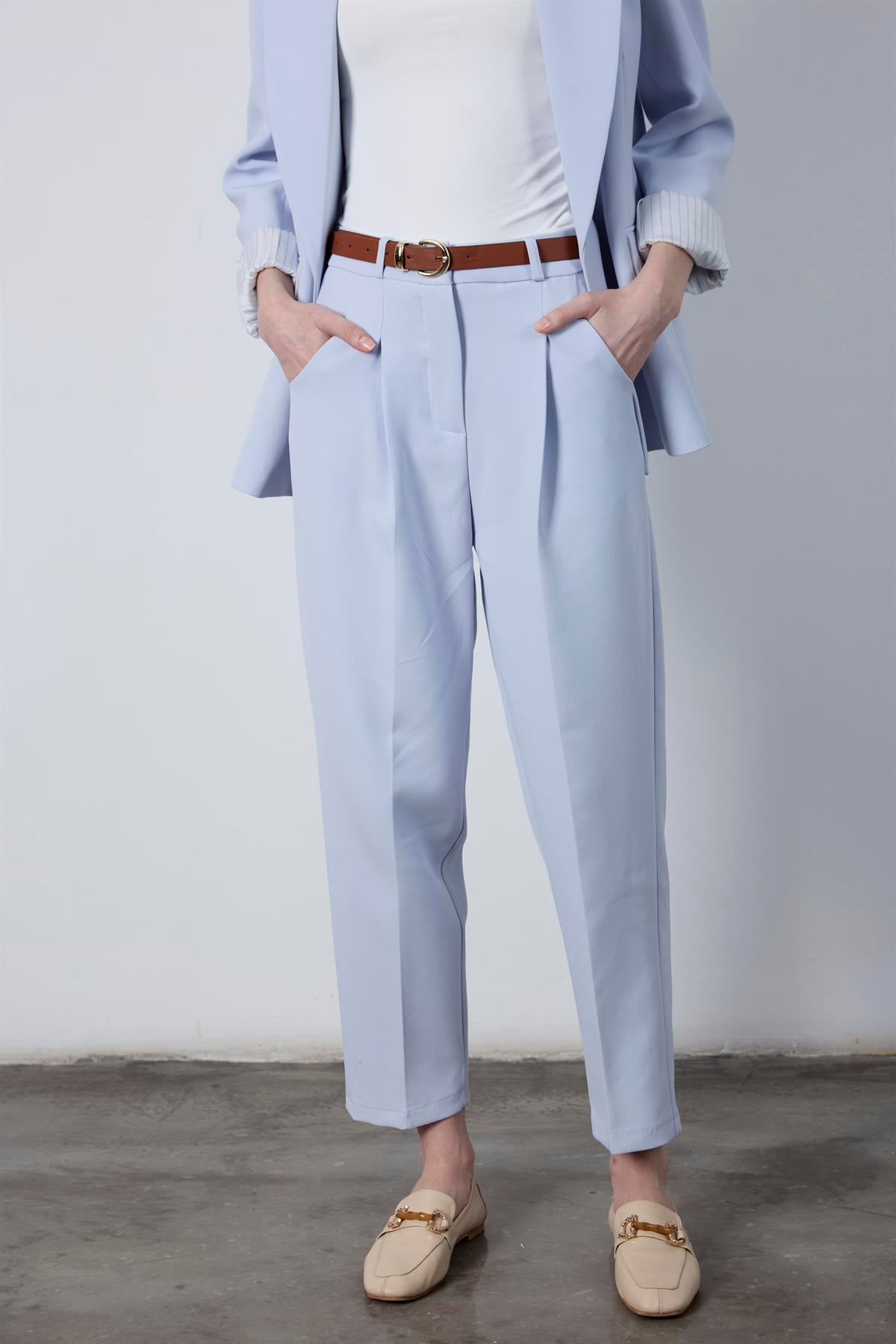 50938 KEMERLİ PANTOLON BEBE MAVİ