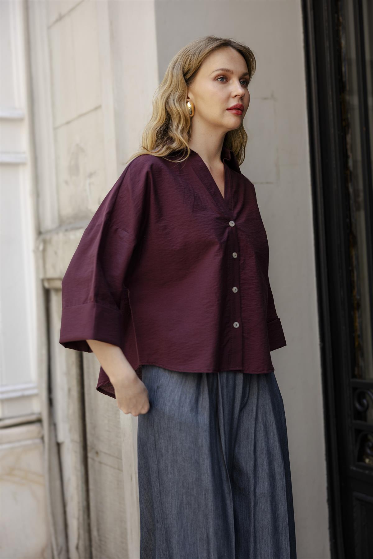 4973 OVERSIZE GÖMLEK MÜRDÜM