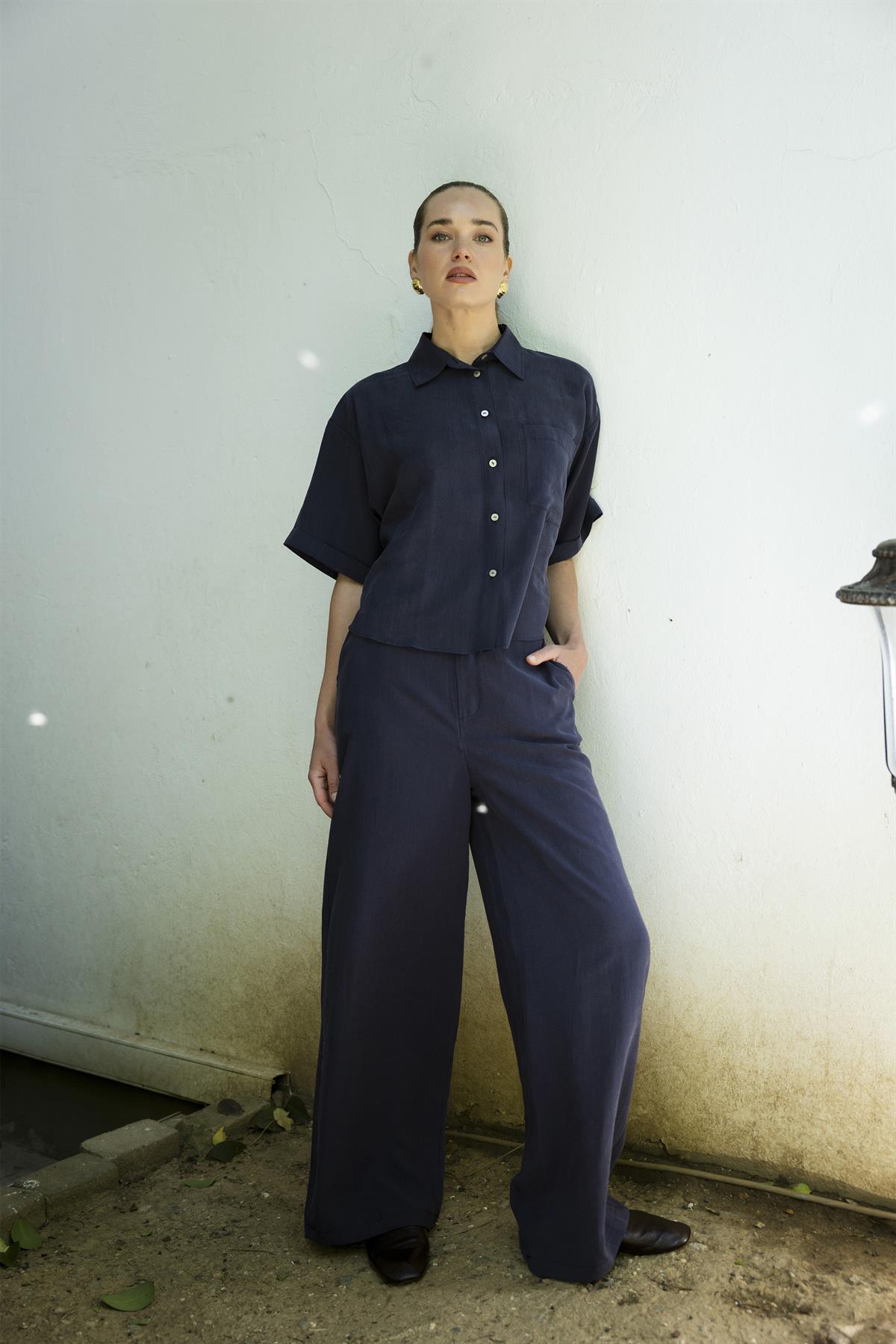 51156 GÖMLEK PANTOLON TAKIM LACİVERT