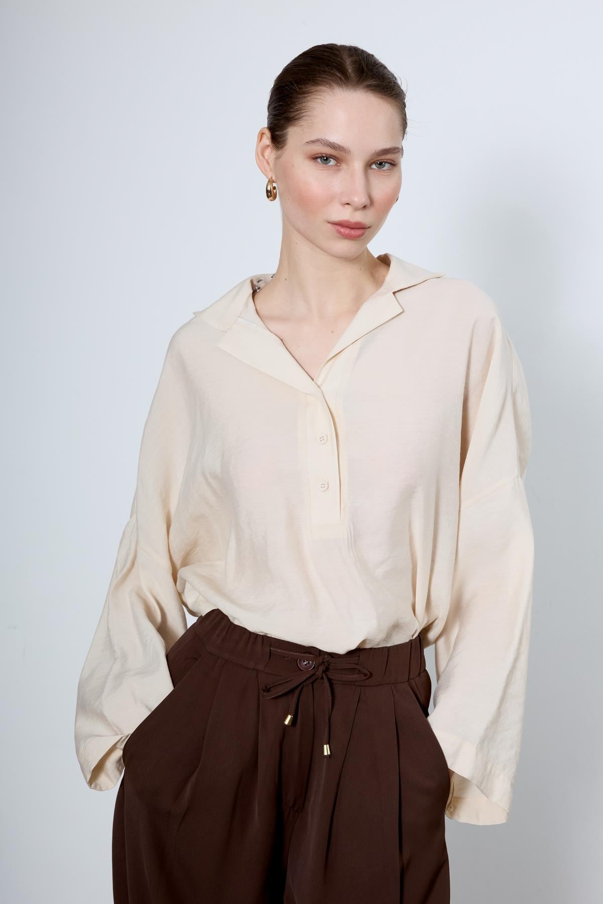 4953 POLO YAKA BLUZ TAŞ